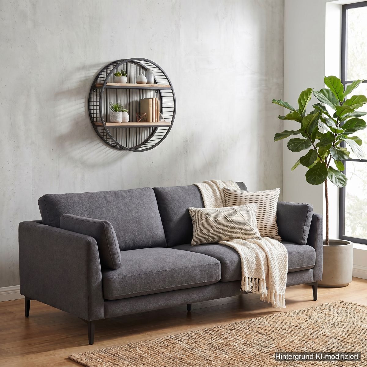 Urban rundes Wandregal - (H) 60cm
