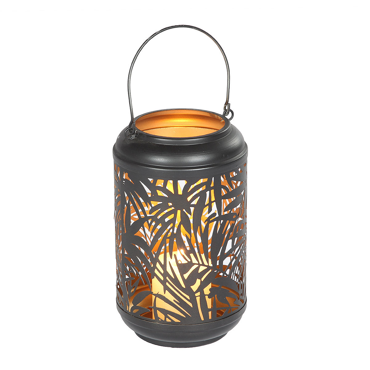 Laterne Palmdesign Metall - (H) 36 cm