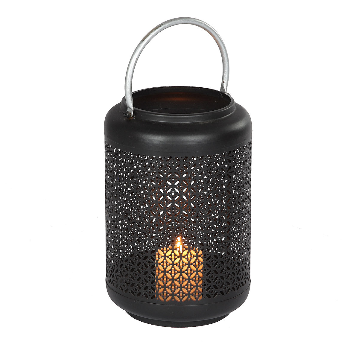 Laterne mit Silber-Griff - (H) 42 cm