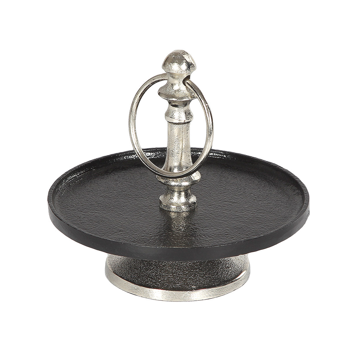 Etagere 1 Stufe Silber und Schwarz