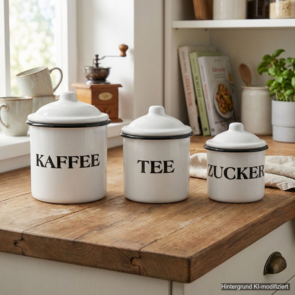 Emailliert - Tee, Kaffee, Zucker