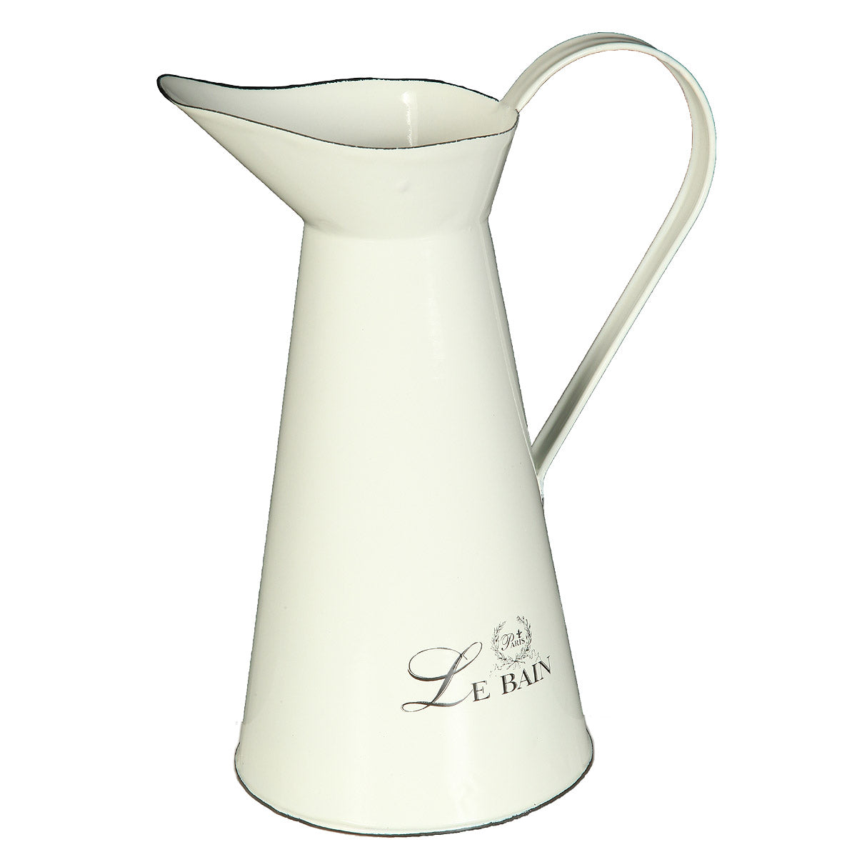 Krug aus Emaille in Antikcreme (H) 26 cm