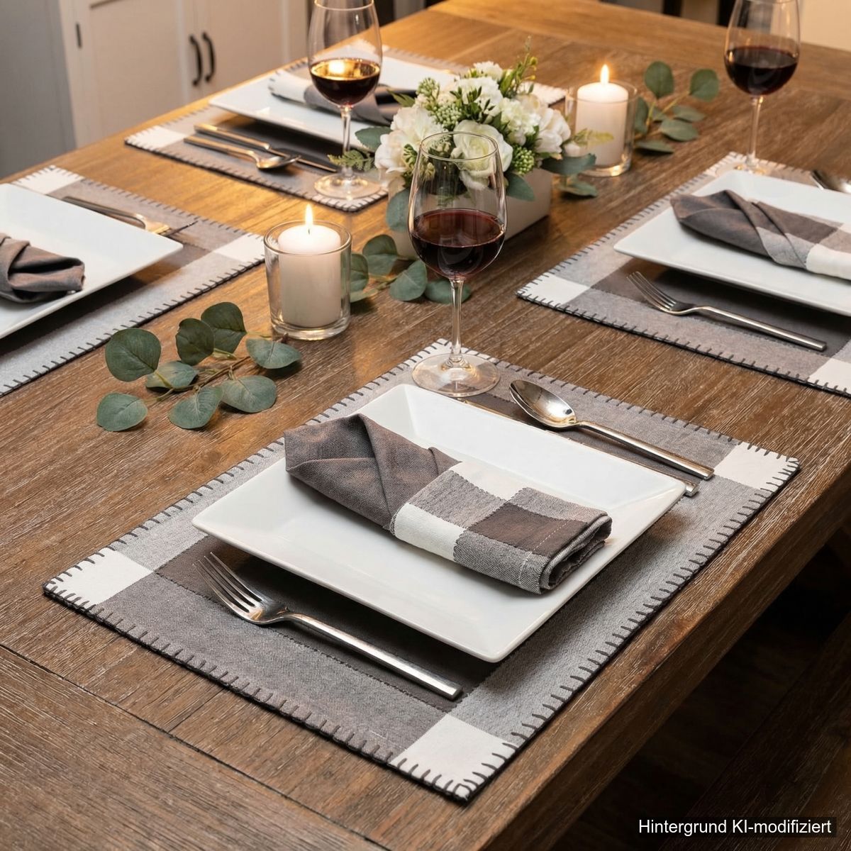 Platzdeckchen 6er Set in grautön 33x48cm