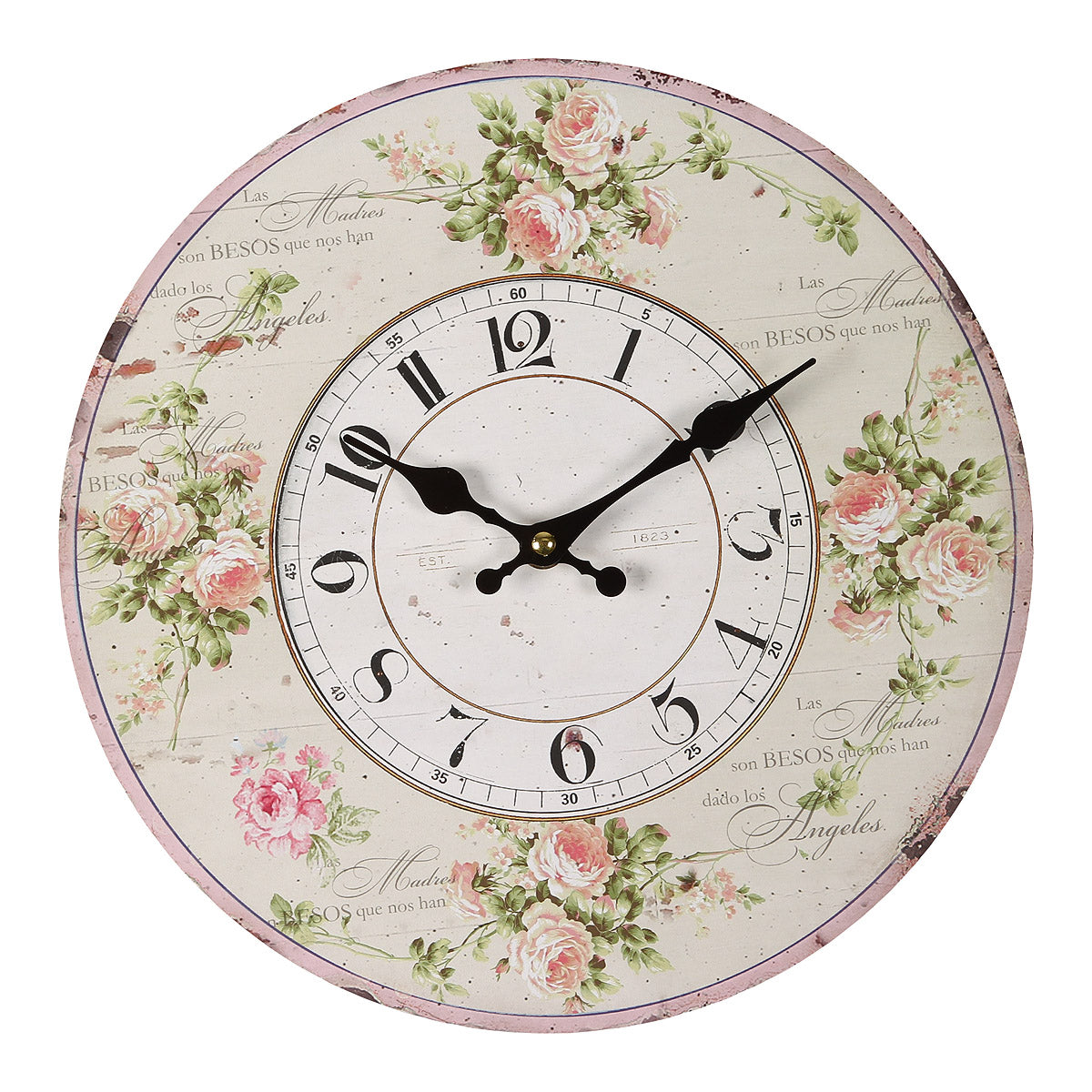 Wanduhr - Rosen in Pastellfarben - 28 cm