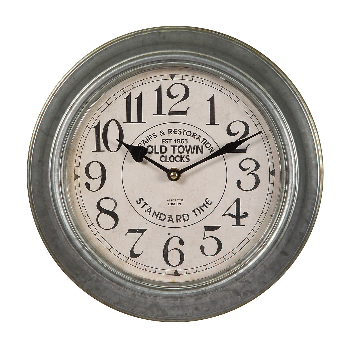 Wanduhr aus Metall in Silber - 30 cm