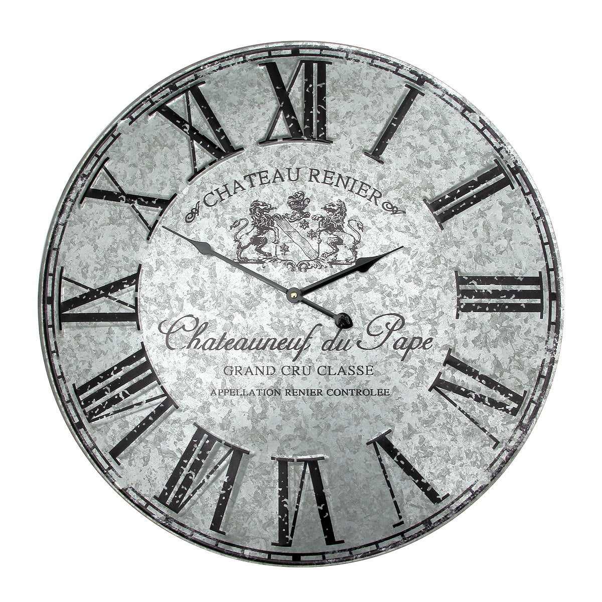Wanduhr aus Metall Silberfarben 58 cm
