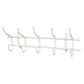 Garderobe mit 10 Haken in Weiß - 62 cm