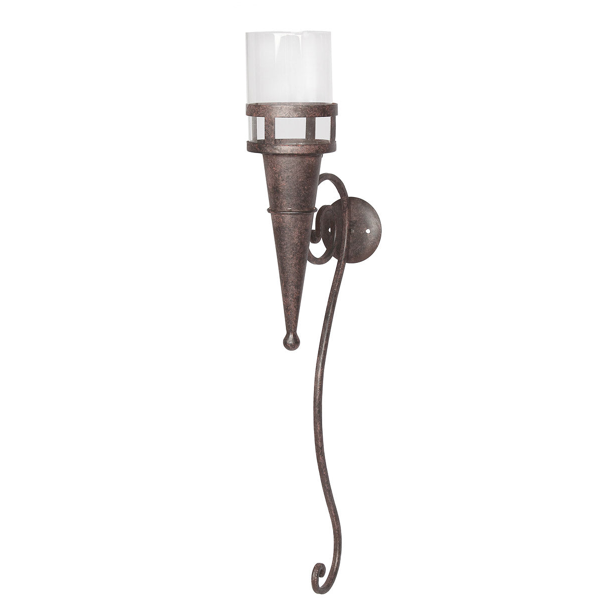 Wandleuchter mit Glas, Antikbraun -57 cm