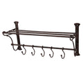 Eisen Garderobe Regal mit Haken - Braun