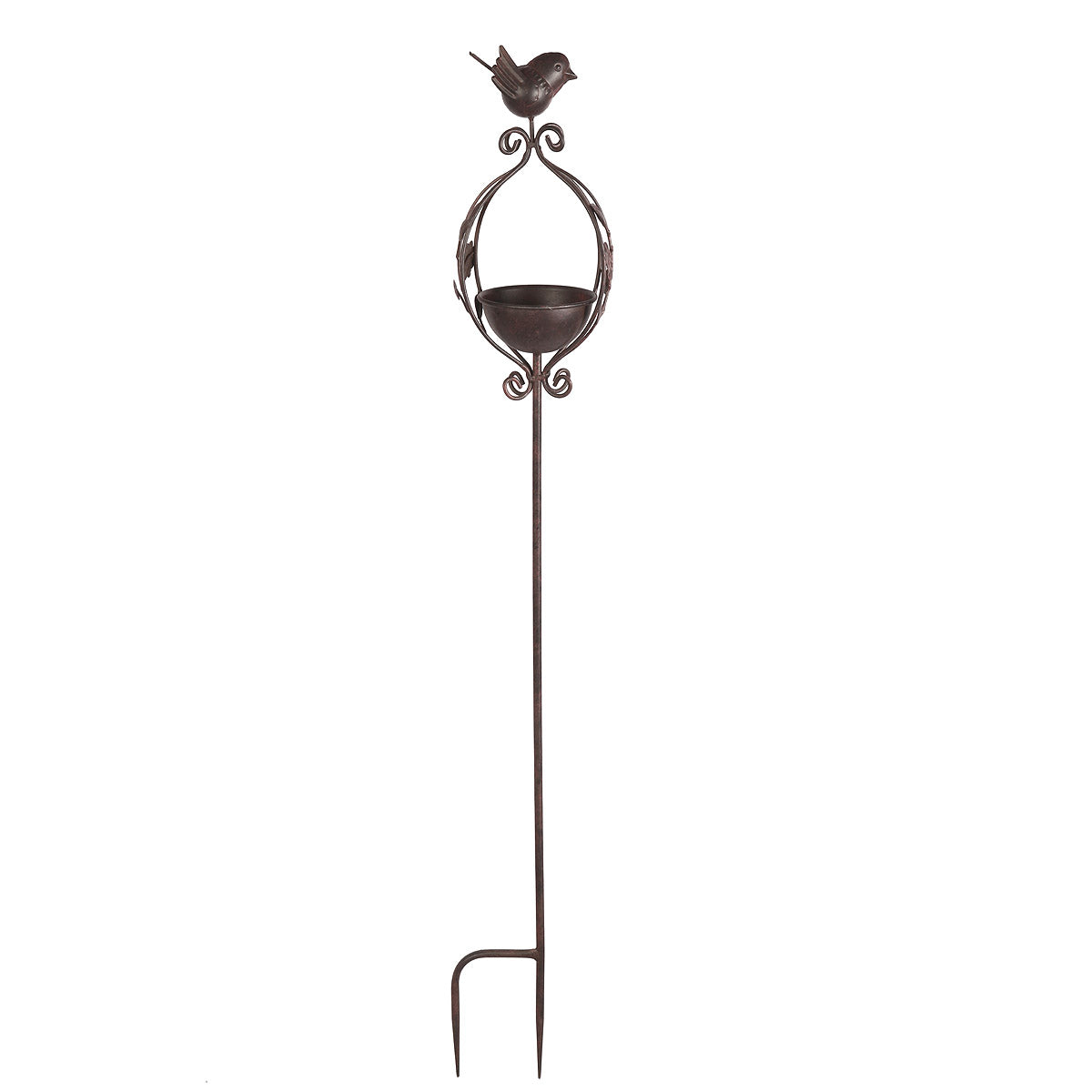 Vogelbad Stecker in antikbraun (H)100 cm