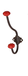 Haken mit Keramik in Braun / Rot (H)23cm