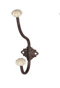 Haken mit Keramik - Braun / Weiß (H)23cm