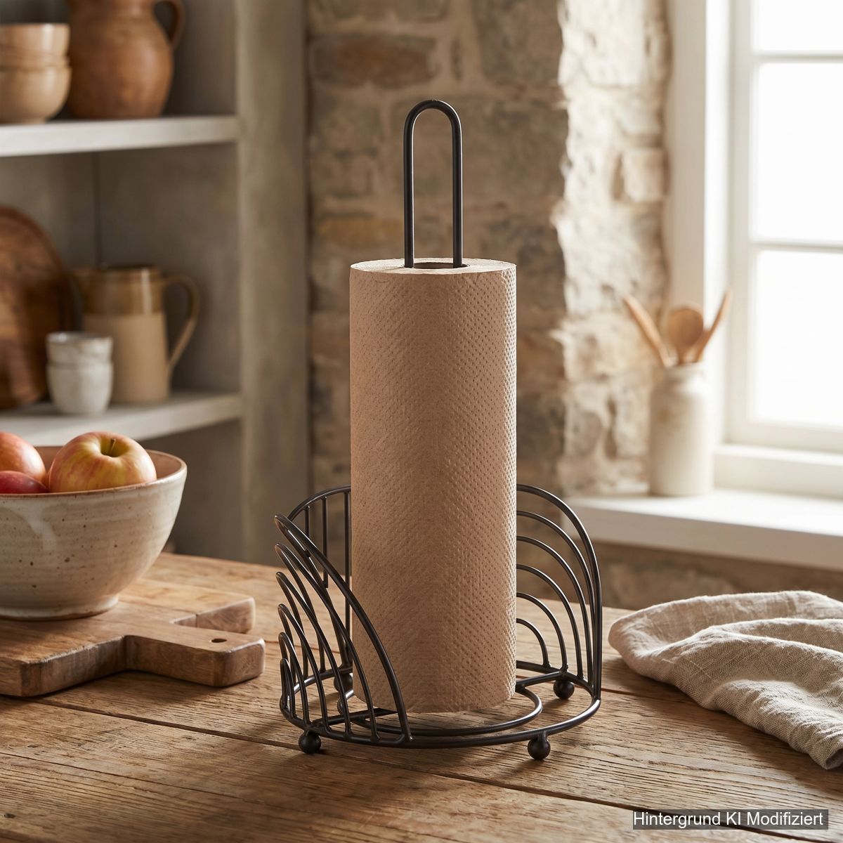Küchenrollenständer in schwarz (H) 35cm