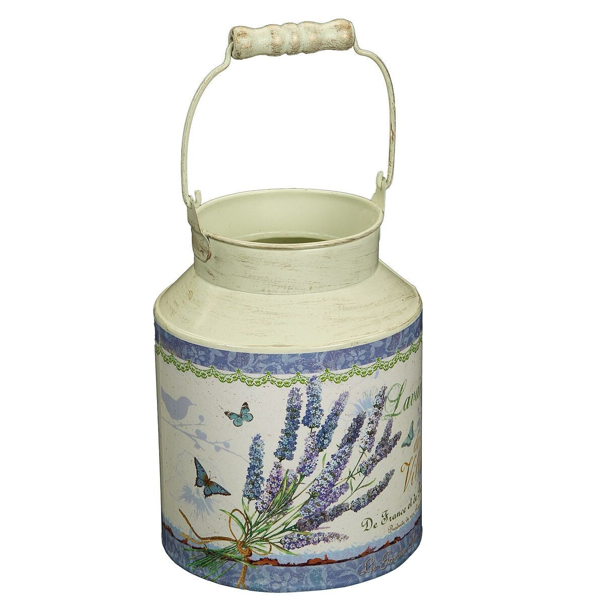 Kanne Dekorartion Lavendel  Milchkanne Metall  Nostalgie Kännchen Vaße LAVANDE