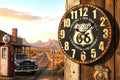 Route 66 Wanduhr 28 cm Vintage Retro Industrial Quarz Motorrad Garage USA Deko