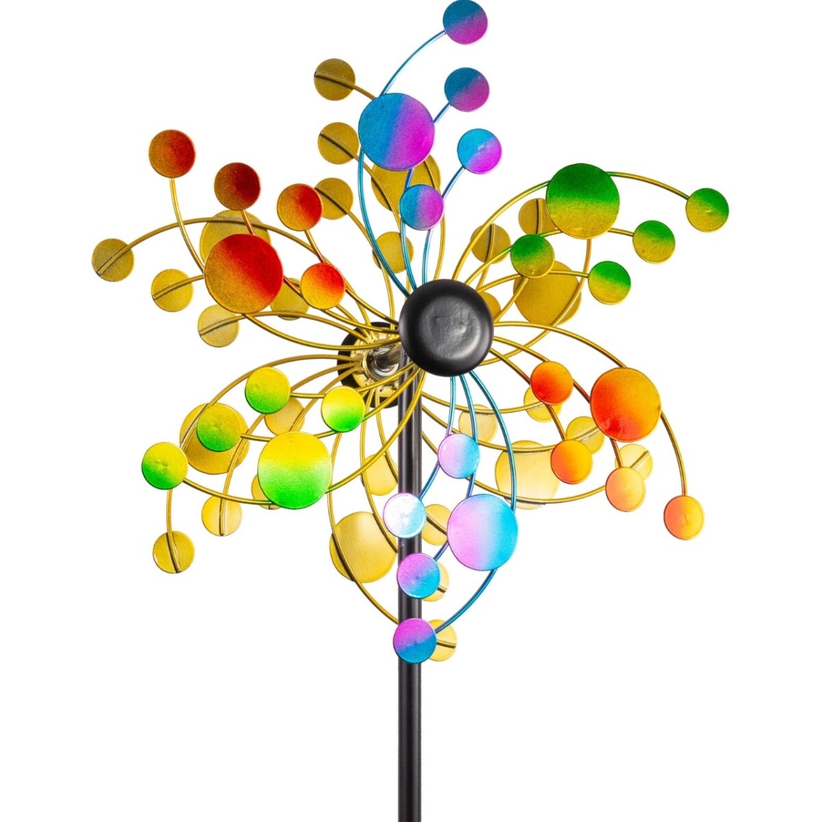 CIM Doppelwindrad Confetti Gartendeko Ø35cm x 130cm wetterfest Metall lackiert