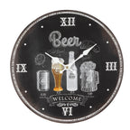 Wanduhr 28cmØ BEER WELCOME Vintage Deko Küchenuhr Bier Pub Bar  Retro Deko