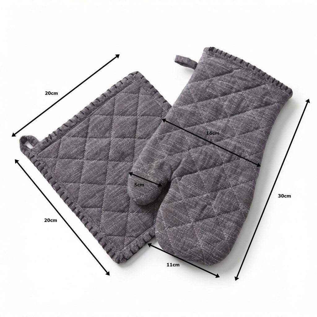 Ofenhandschuh hitzebeständig Baumwolle Topflappen Topfhandschuh Set Handschuhe
