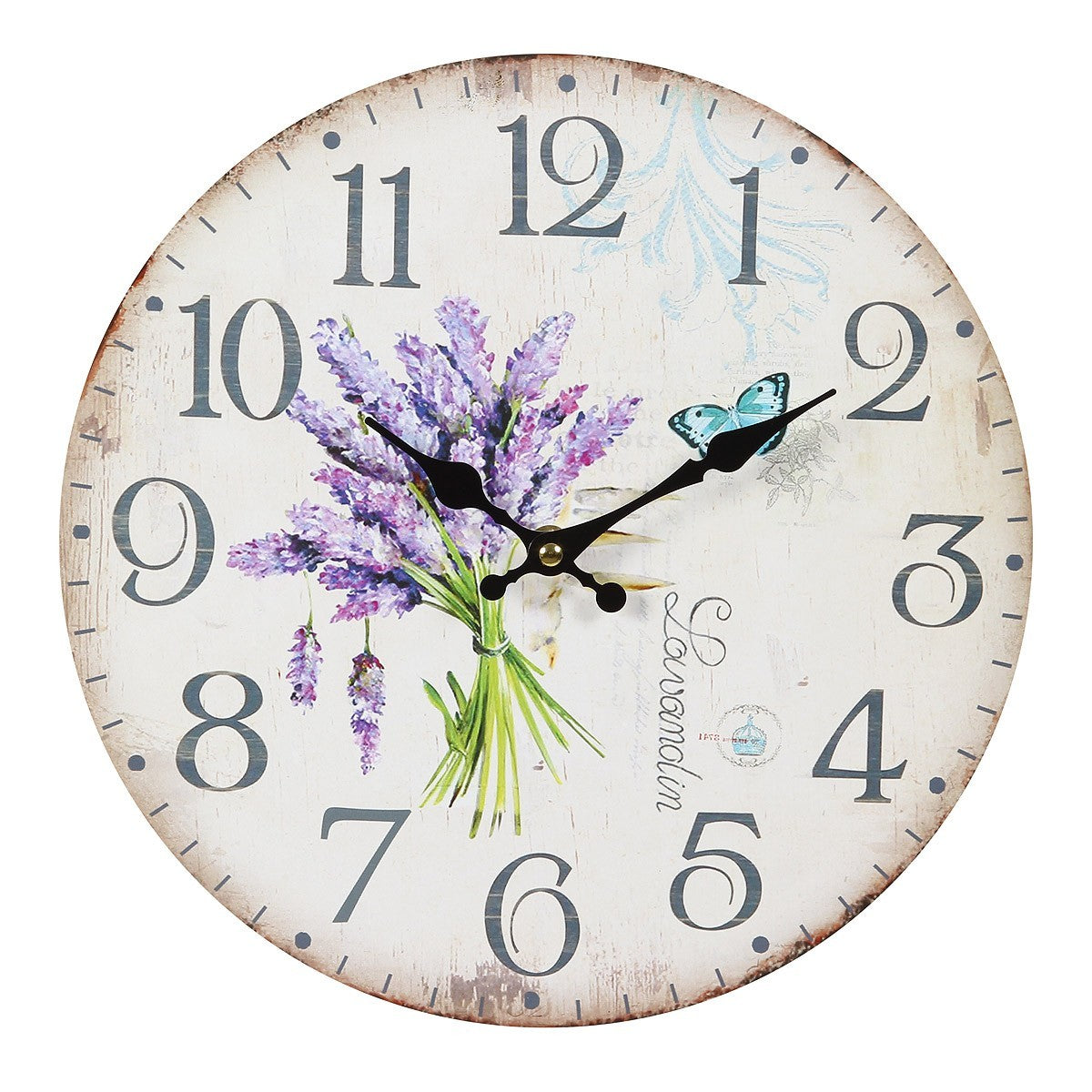 Wanduhr LAVENDEL Küchenuhr NOSTALGIE Provence Vintage ø28cm Wanddeko FlurUHR