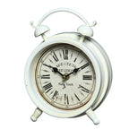 Vintage Tischuhr Metall Weiß 22cm Shabby Chic Landhaus Deko Uhr Geschenk 22cm