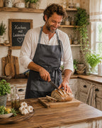 Ambiente Haus Schürze 100% Baumwolle Landhaus Küchenschürze Geschenk 4 Farben