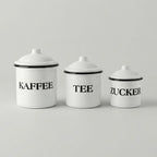 Emaille Vorratsdosen 16cm  emailliert Deko Behälter für Tee Kaffee Zucker rustik