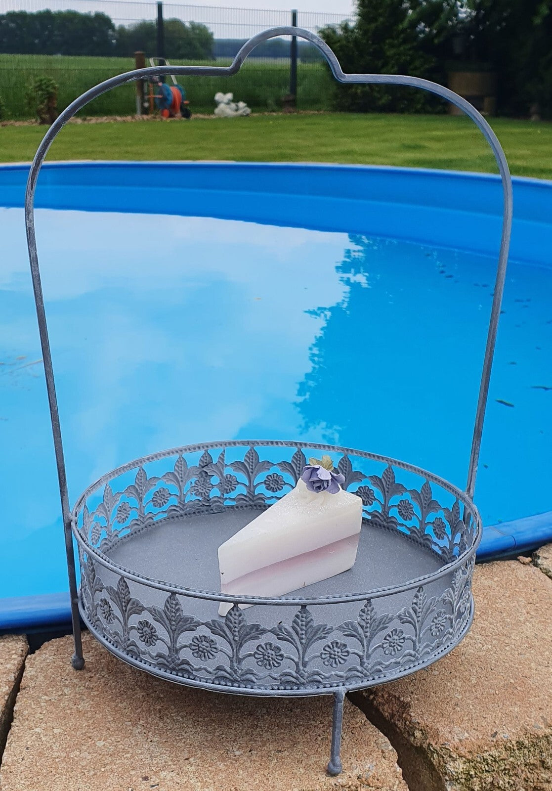 ETAGERE Deko f. Obst Kuchen Blumen Servierständer Tablett Halter f.Bistro Garten