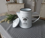 Emaille KAFFEKANNE 26cm  emailliert Deko Nostalgie Landhaus COFFEE TIME