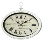 große Wanduhr PARIS, oval Uhr franz Landhausstil  Vintage 50cm Wanddeko Geschenk