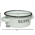 Emaille Suppenschale 14cm  emailliert Behälter für Suppe Suppentopf Geschenkidee