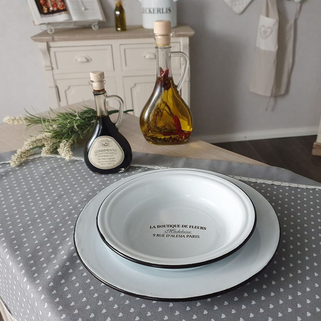 Emaille Teller m  emailliert Geschenkidee Speißenteller Essen