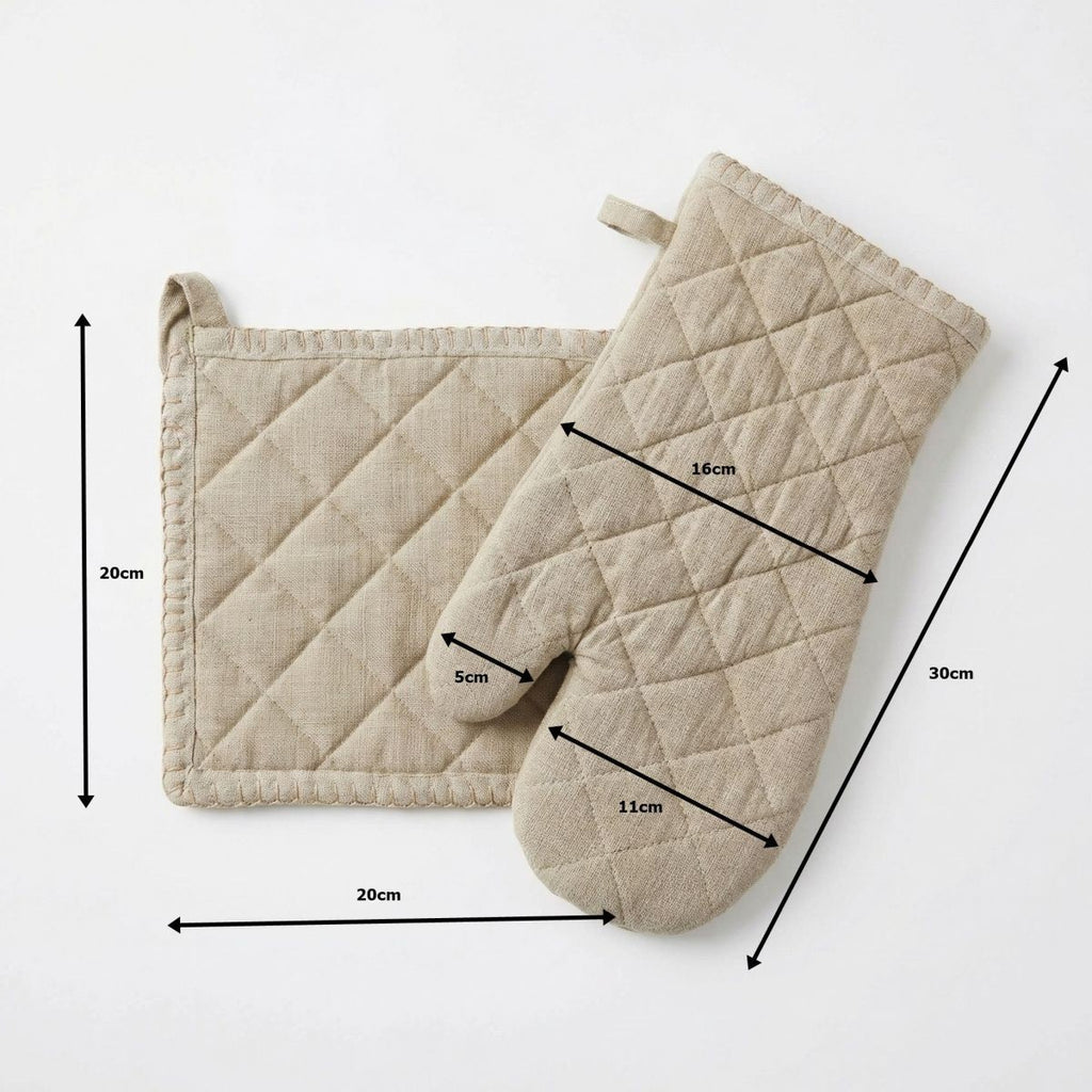 Geschenkset Schürze Ofenhandschuh Topflappen Baumwolle Landhaus Küche Ambiente H