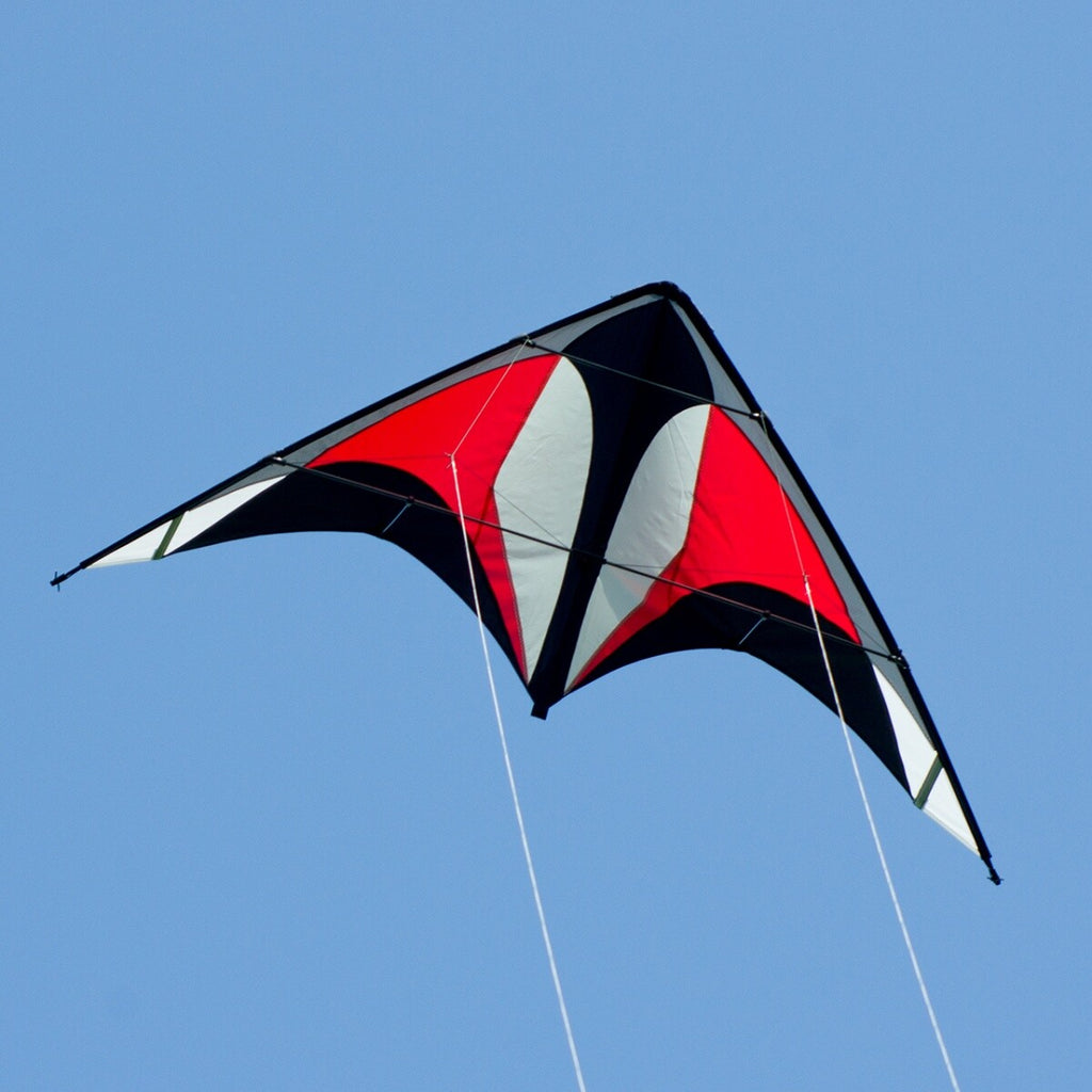 CIM Lenkdrachen Power Hawk Red Black Drachen 155cmx75cm inkl. Steuerleinen