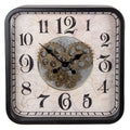 Clayre Eef Wanduhr 48cm Zahnraduhr bewegliche Zahnräder Metall Glas Neu OVP