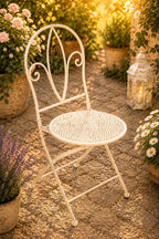 3tlg Tisch & 2 Stühle, Bistro Set Sitzgruppe Metall Landhausstil Garten Balkon