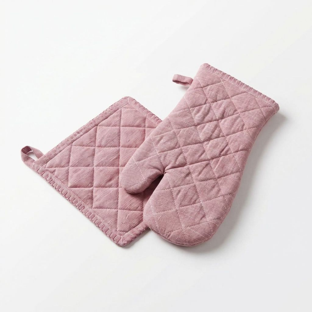 Geschenkset Schürze Ofenhandschuh Topflappen Baumwolle Landhaus Küche Ambiente H