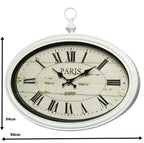 große Wanduhr PARIS, oval Uhr franz Landhausstil  Vintage 50cm Wanddeko Geschenk