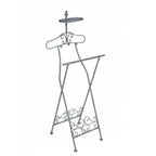 Herrendiener Antikgrau im Landhausstil Metall Kleiderständer Vintage Shabby Chic