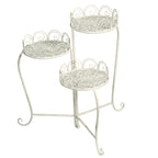 BLUMENSTÄNDER 3er klappbar creme Blumentisch BEISTELLTISCH  Metall