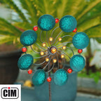 CIM Metall Windrad Exotic Flower Jade Ø34cm Höhe 122cm Windspiel Deko Garten