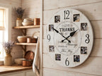 ⏰Wanduhr 40cm THANKS MDF Küchenuhr Landhaus, für eigene Fotos, Geschenkidee