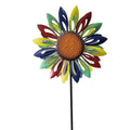 CIM Doppelwindrad Petite Rainbow Flower Ø40cm x 160cm Gartendeko Blume Metall