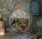 Elegantes Weinregal Antikweiß Shabby Chic Landhaus 5 Flaschen Aufbewahren NEU