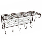 Wandregal Draht Eisen Nostalgie Landhaus Garderobe 5 Haken Hutablage Regal Deko