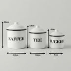Emaille Vorratsdosen 16cm  emailliert Deko Behälter für Tee Kaffee Zucker rustik