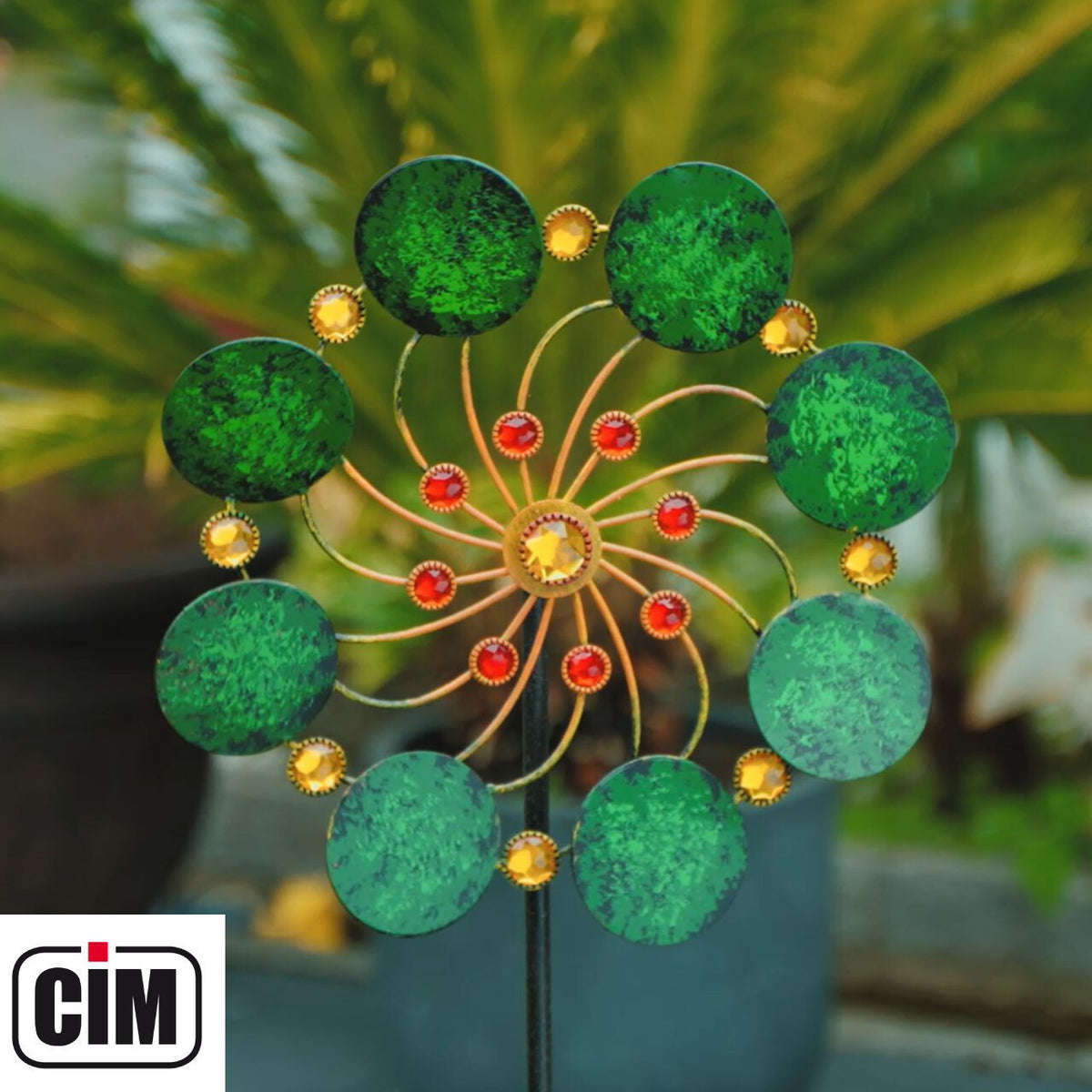CIM Metall Windrad Exotic Flower Samoa Ø34cm Höhe:122cm Dekoration Garten