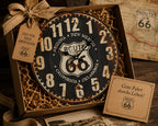 Route 66 Wanduhr 28 cm Vintage Retro Industrial Quarz Motorrad Garage USA Deko