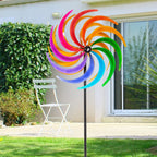 CIM Windrad Sichelrad Windräder Ø60cm Gesamthöhe: 195cm Windspiel Garten Metall
