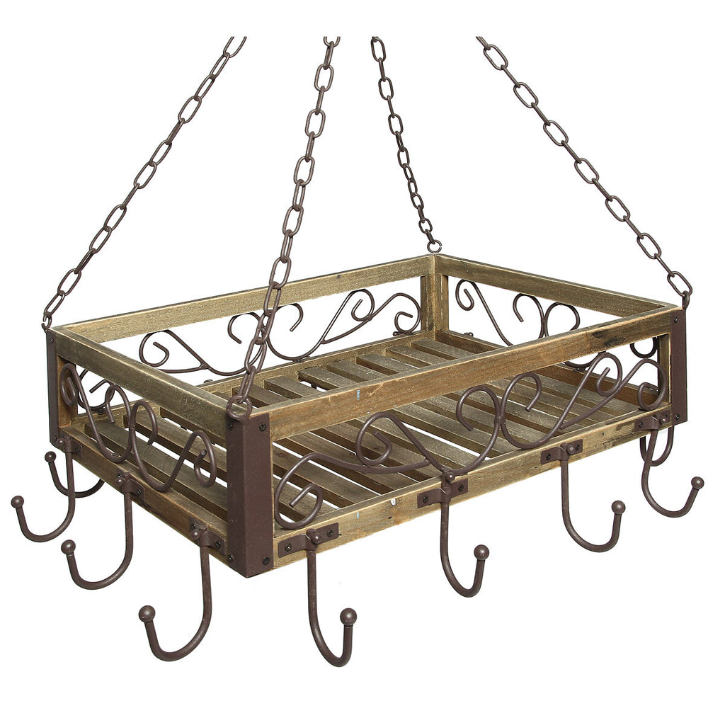 Hängekorb KRÄUTERKRONE 60cm BRAUN Blumen- Topfhänger Wursthänger Küchenhänger