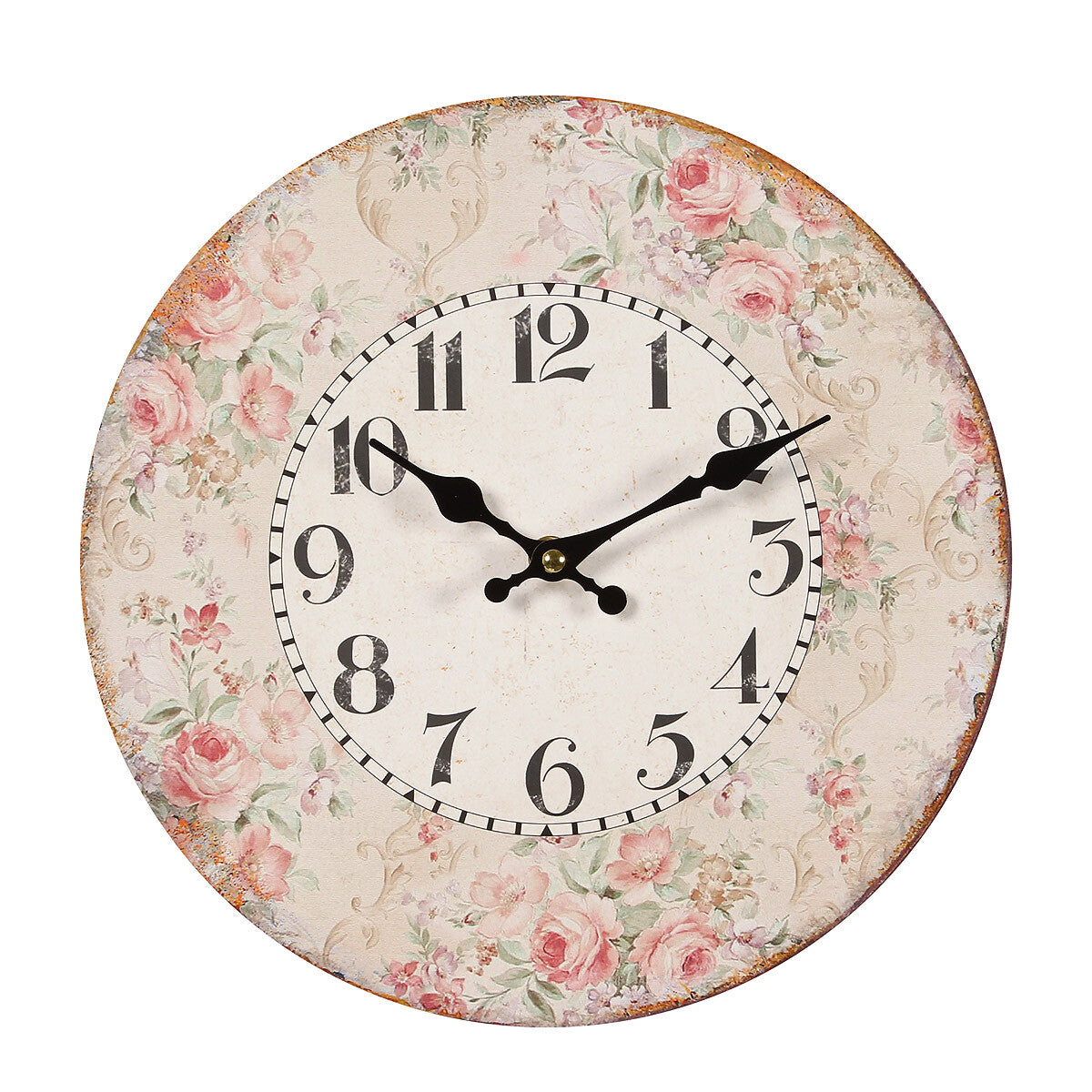 Wanduhr Rosen Rosenmotiv, Rosenuhr im Landhaus Stil 28 cm Wanddeko Auswahl